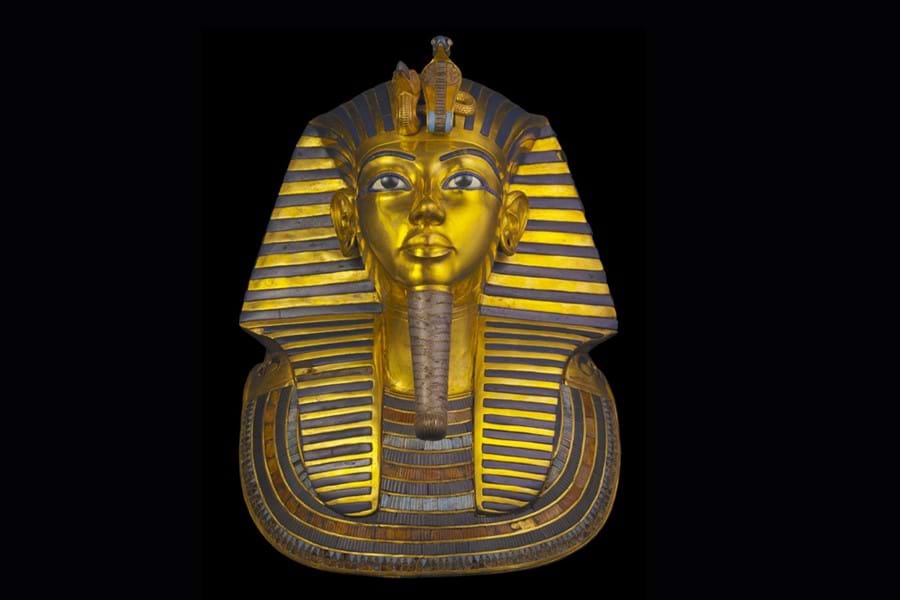 The golden burial mask of Tutankhamun
